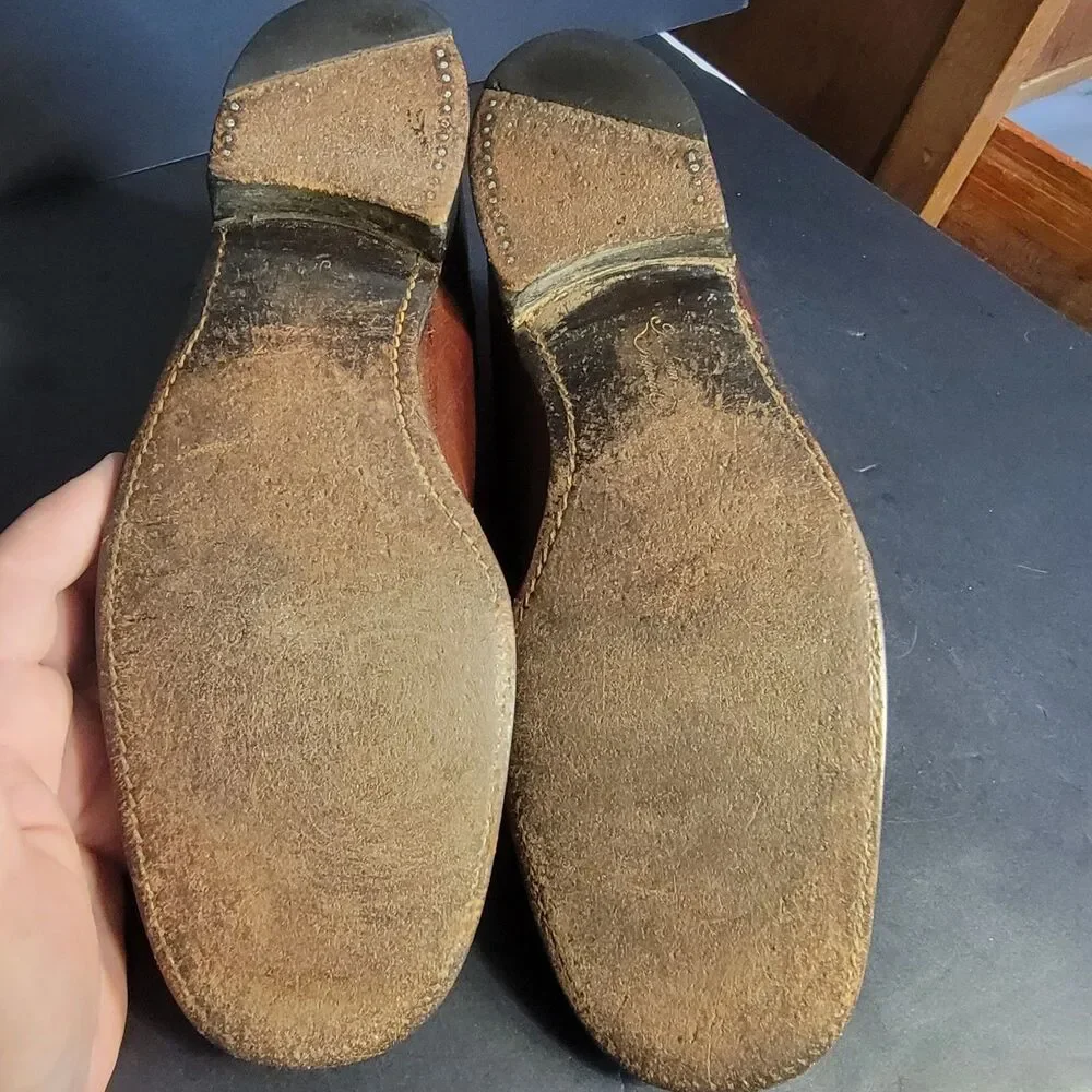 Men's Brown Leather Florsheim Shoes with Buckle - US 8.5 D